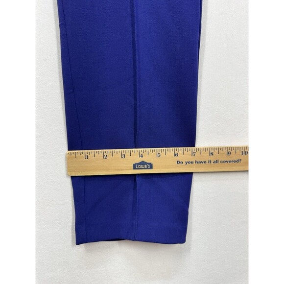 Chicos Manhattan Satin Trim Ankle Pants Sz 0 (4/Small) Carbon Blue Ultimate Fit - Picture 9 of 11